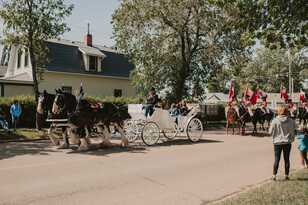 Jim Long escorting the 2022 Parade Marshals