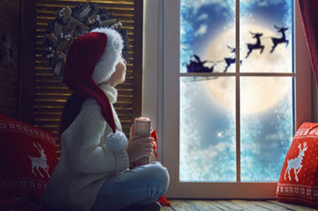 Night Before Night Before Image (A child looking at reindeer through the window)