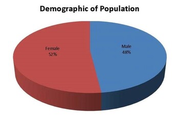 Stettler demographic of Male/ Female population
